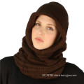 women winter knit scarf snood and hat